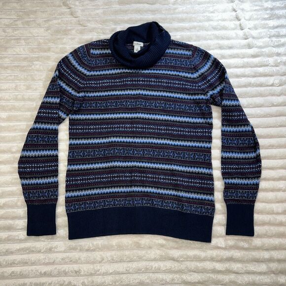 LL Bean Womens Blue Turtleneck Sweater Size Small - Picture 1 of 9